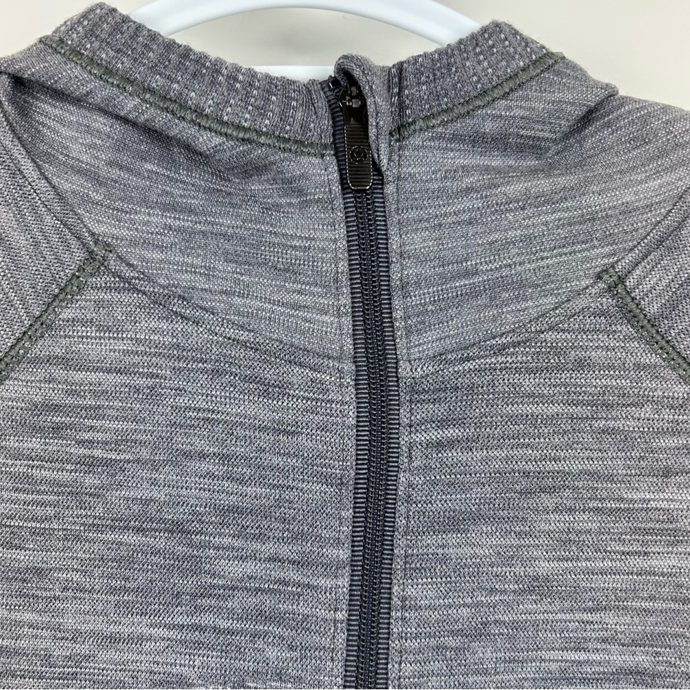 Lululemon Swiftly Wool 1/2 Zip Pullover Hoodie Grey Size 6 Running Top - Picture 7 of 12